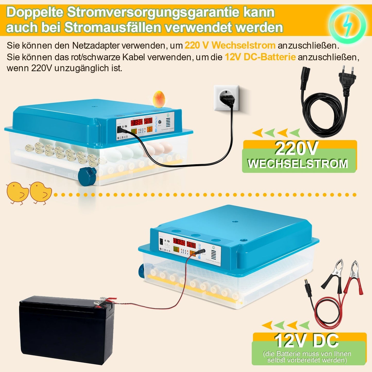 Brutautomat Vollautomatisch Inkubator für Hühner 64 Eier | Brehn
