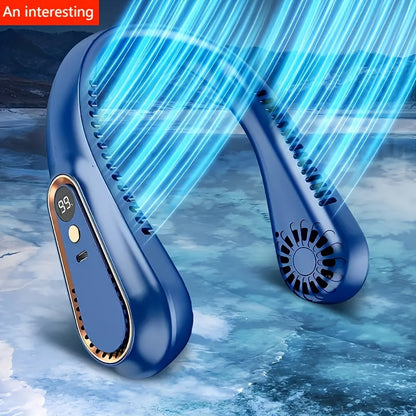 1pc Tragbarer USB-Kühler Ventilator mit 5 Geschwindigkeiten und digitaler Anzeige - Superstarke Technologie und bladeless Design für den Außenbereich | Brehn