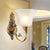 Gekrümmte Arm Flur Wandlampe Traditionelle Metall 1/2-Kopf Messing/Schwarz und Gold Wandleuchte mit Flared Frosted Glass Shade | Brehn