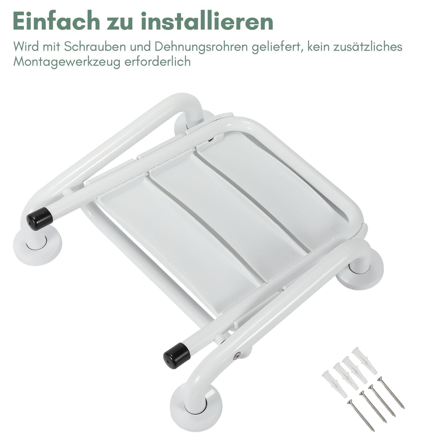 Duschklappsitz Klappbar mit Armlehnen Wandmontage | Brehn