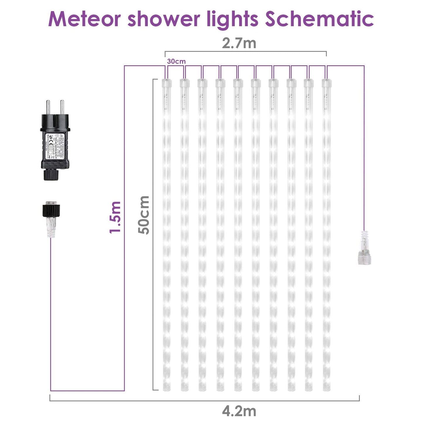 LED Meteorschauer Lichterkette 360 LEDs IP44 | Brehn