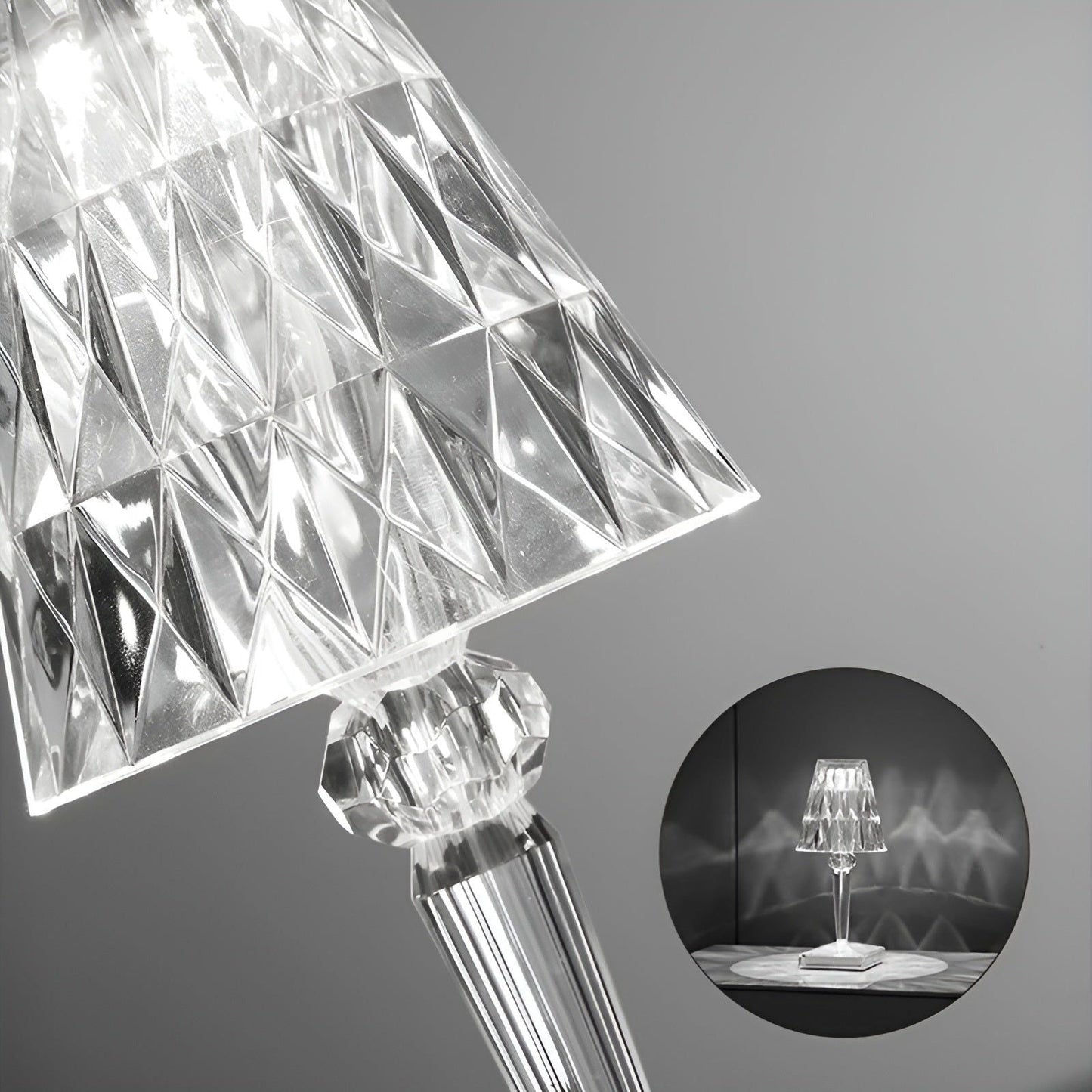 Diamond Glow - Wireless USB Crystal Shine Nachttischlampe | Brehn