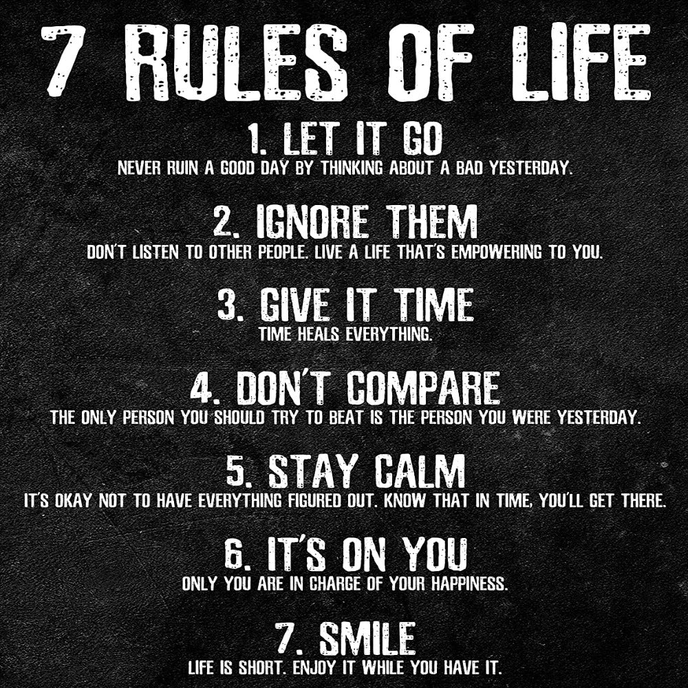 7 Regeln des Lebens Motivationsposter