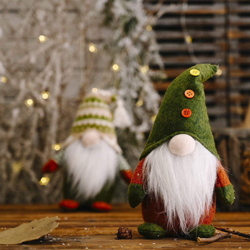 Brehn | Weihnachtsgrüne gesichtslose alte Mann-Elfenfigur