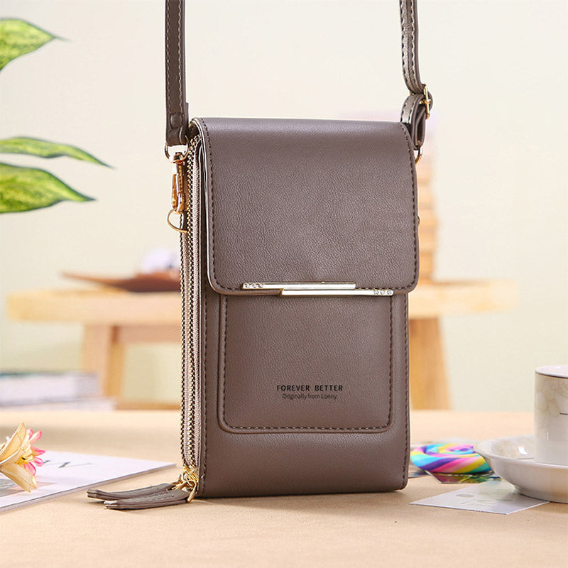 Anti-Diebstahl-Ledertasche mit Touchscreen | Brehn