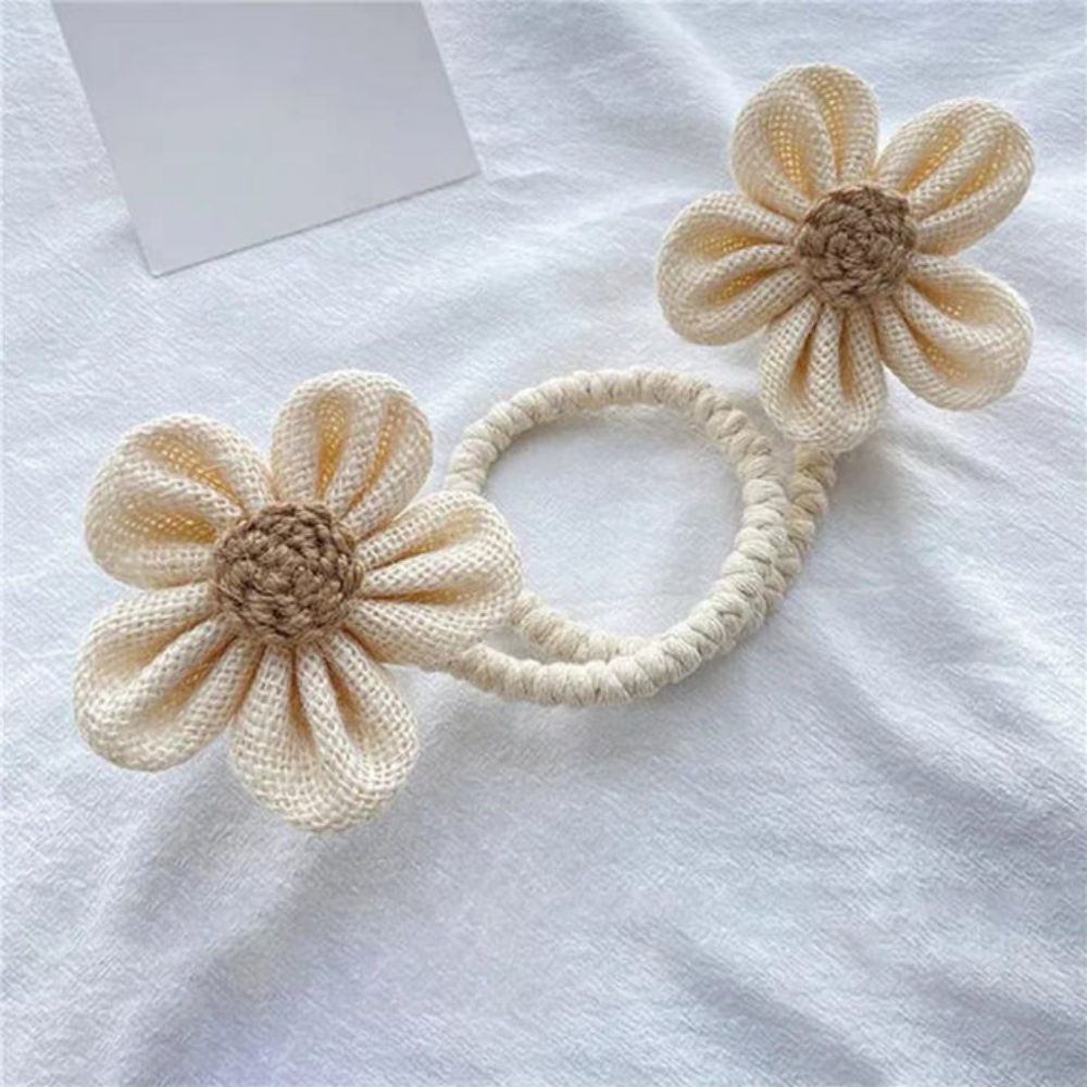 Raffhalter aus Hanf mit Blumenmuster | 2er-Set