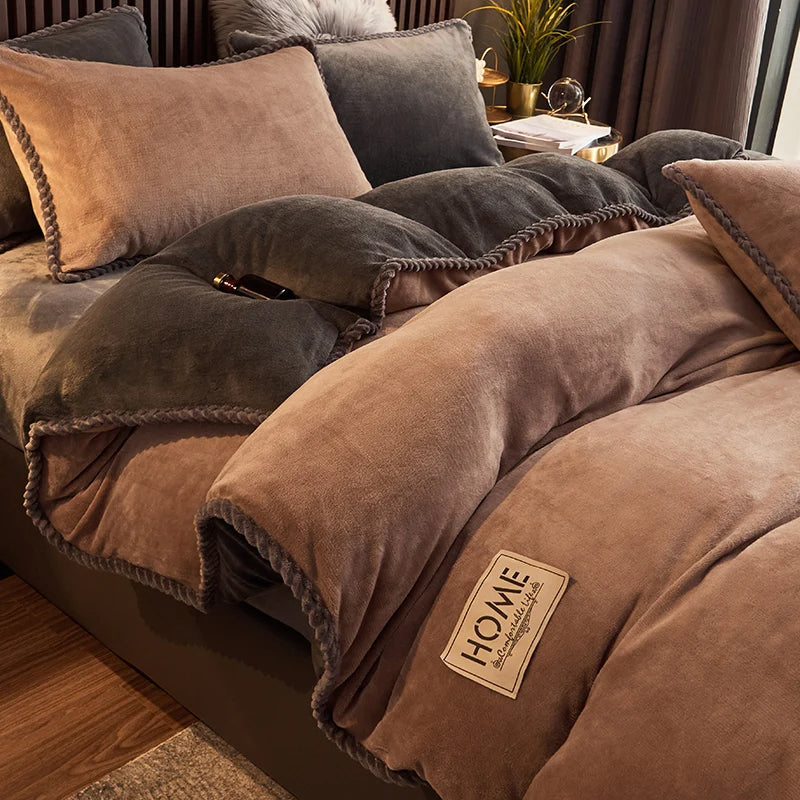 Brehn | Luxuriöses Samt-Fleece Bettbezug-Set - PlushHaven
