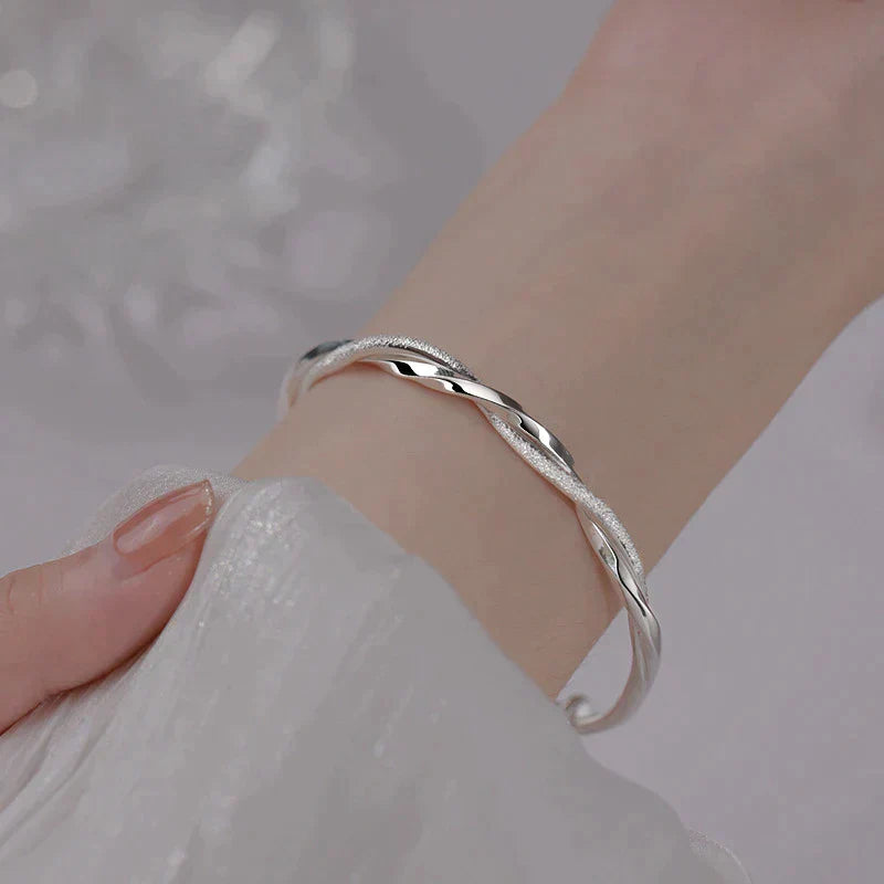 Elegante Gewebte Silberarmband