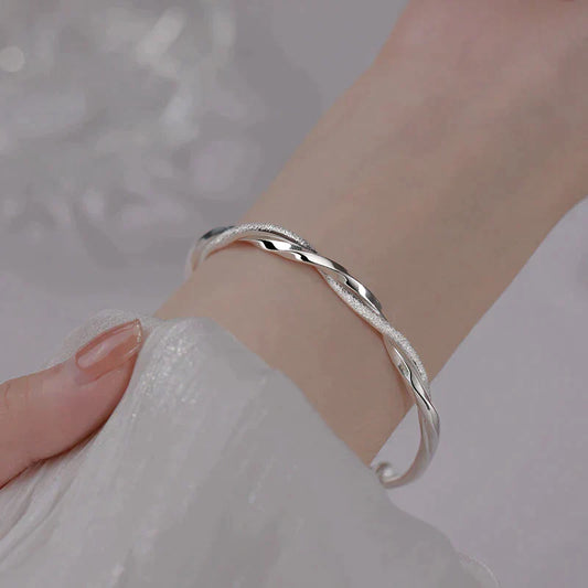Elegante Gewebte Silberarmband