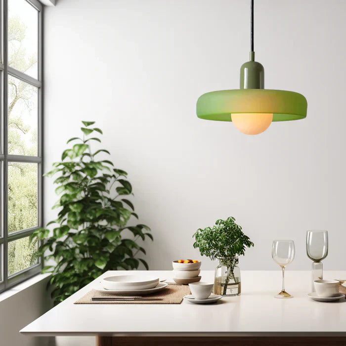 Bunte Bauhaus-Glaspendelleuchte – Moderne Designleuchte für Wohn- und Esszimmer