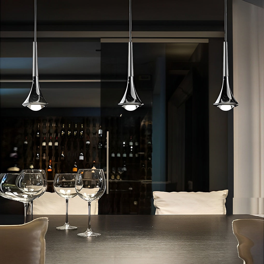 Brehn | LumiDrop Nordic Design Pendelleuchte | Tropfenform | Elegantes LED-Licht für Esszimmer & Wohnzimmer | In Schwarz, Gold & Chrom