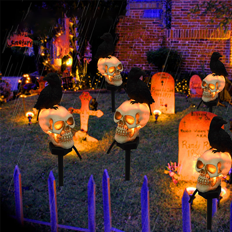 Brehn | Halloween Solar Schädel Krähen Dekorative Lichter