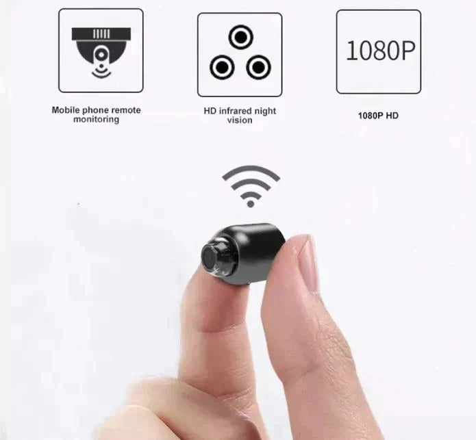 2-Pack Mini-WiFi-Sicherheitskamera | 1080P HD, 140° Weitwinkel, Nachtsicht, Bewegungserkennung (32GB SD enthalten)