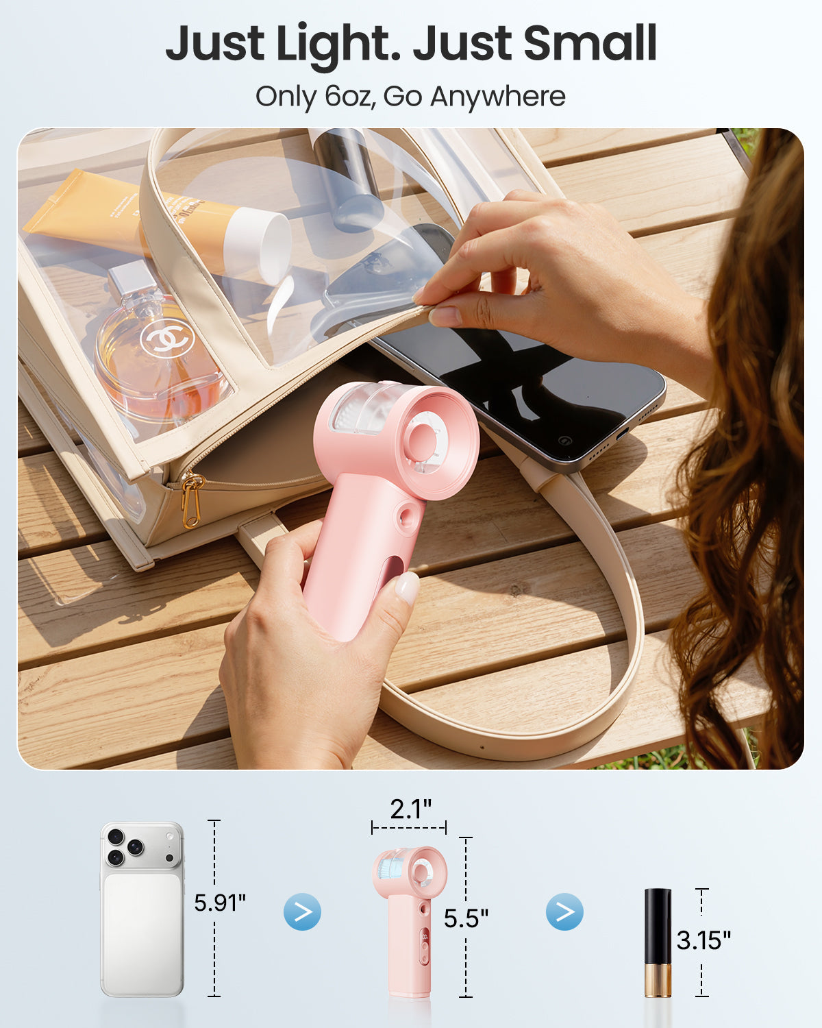 Tragbarer Nebelventilator - 5-Geschwindigkeits-Hochleistungs-Handventilator | Brehn