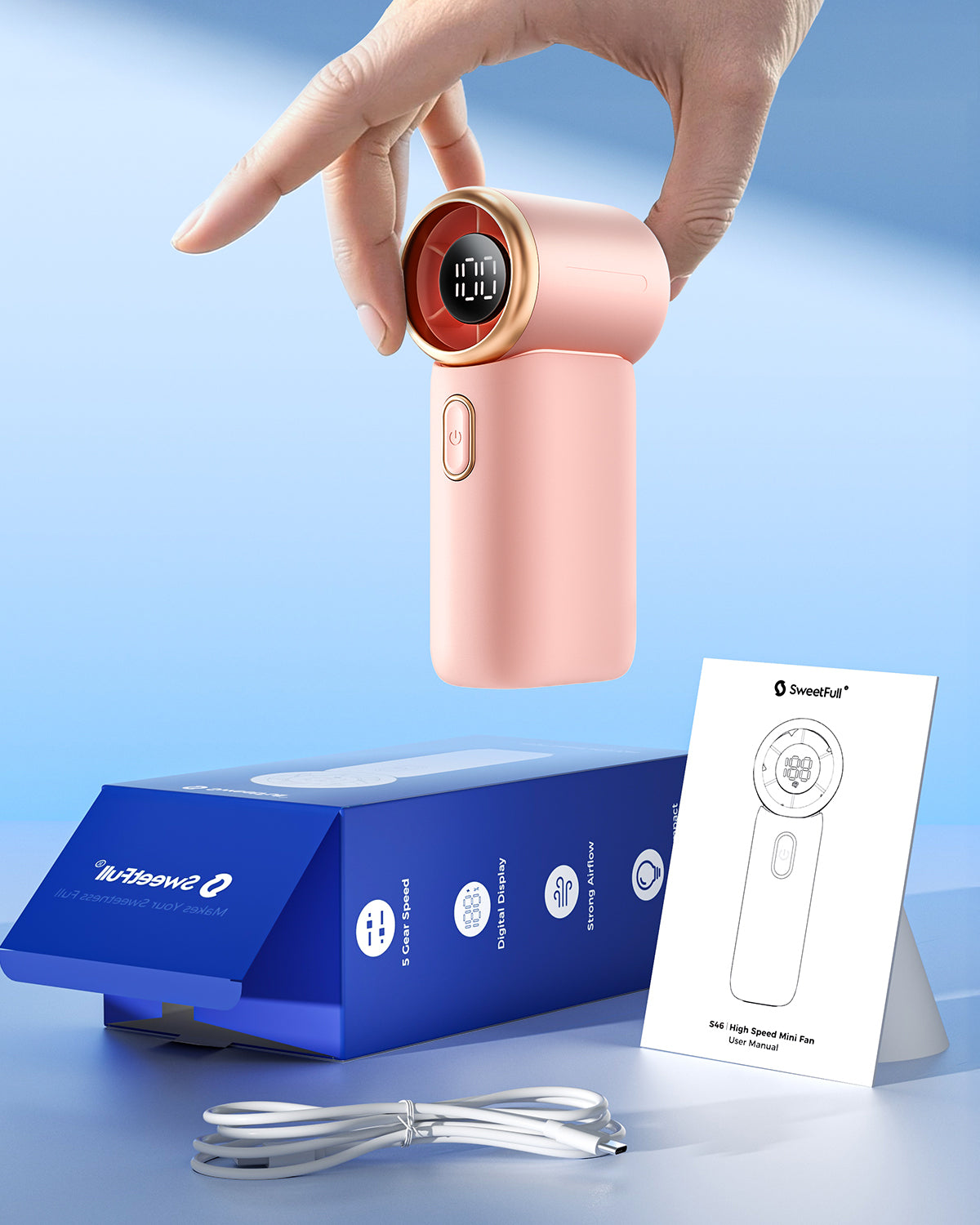 Tragbarer Handheld Turbo Ventilator, Hochgeschwindigkeits Mini Ventilator | Brehn