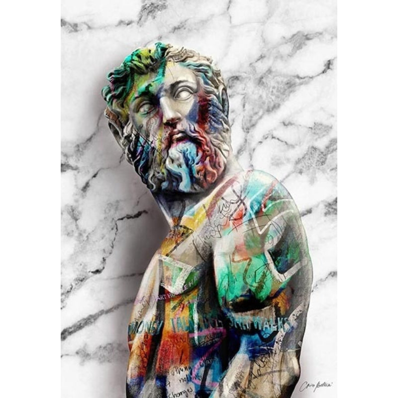David Head Skulptur Graffiti - Leinwand Wandkunst Malerei