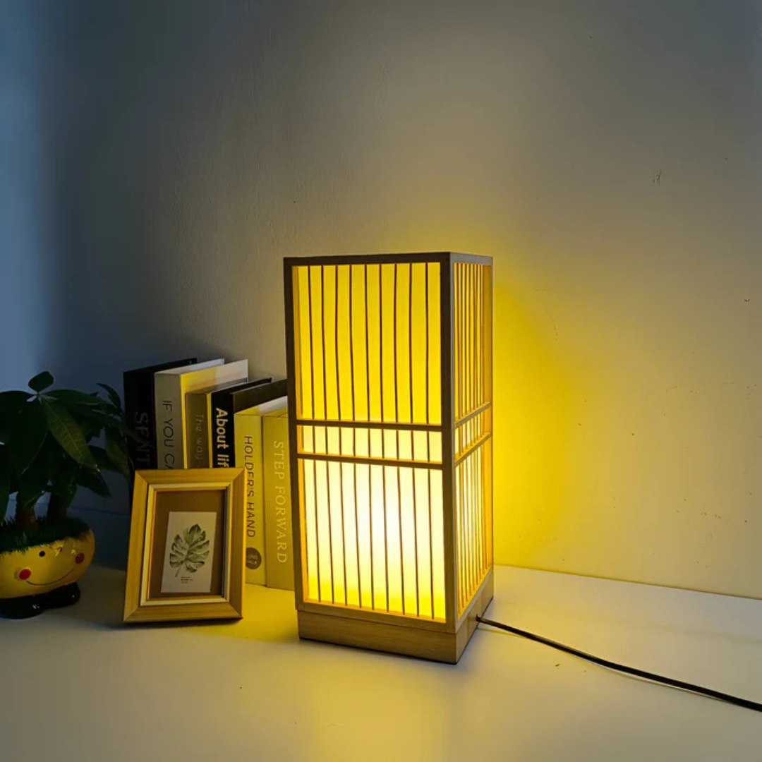 Brehn | Japanische LED-Tischlampe aus Bambus