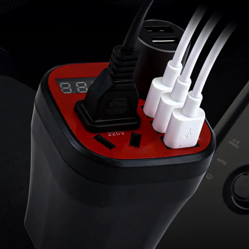 Auto montierter Becher Typ Inverter Konverter QC Ladegerät | Brehn