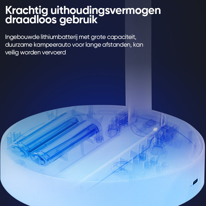 Portae Rechargeae Teleskope-Ventilator mit geräuscharmem Design und einstellbarer Höhe