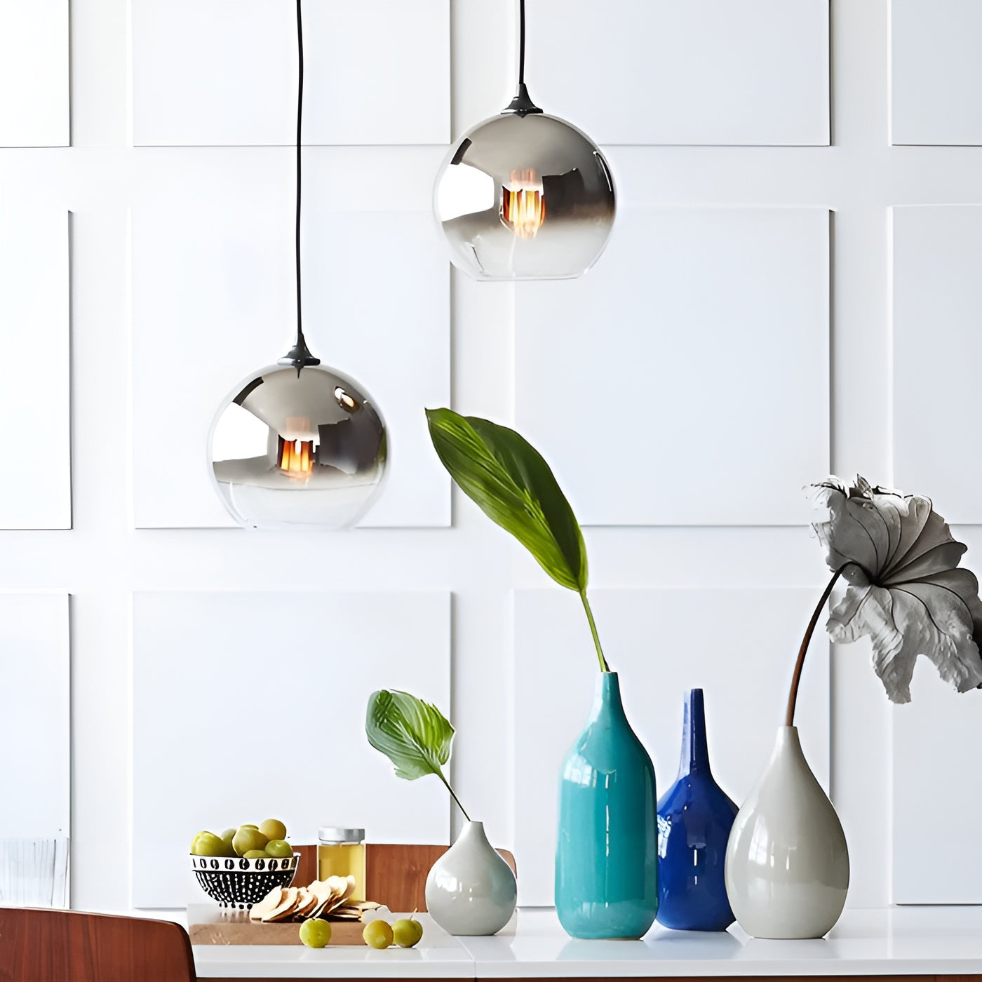 Industrielle Glas-Pendelleuchte mit LED – Modern & Dekorativ | Ideal für Küchen, Esszimmer und Bars