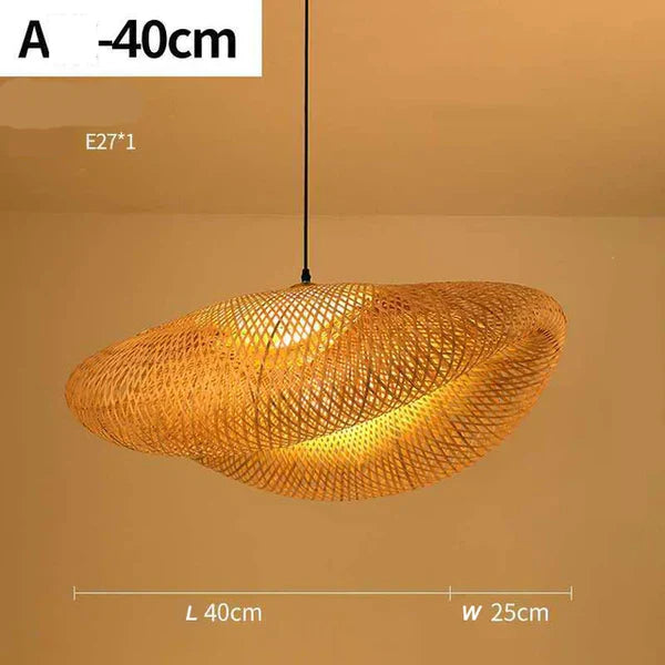 Brehn | Handgefertigte Rattan Pendelleuchte - RayaLight