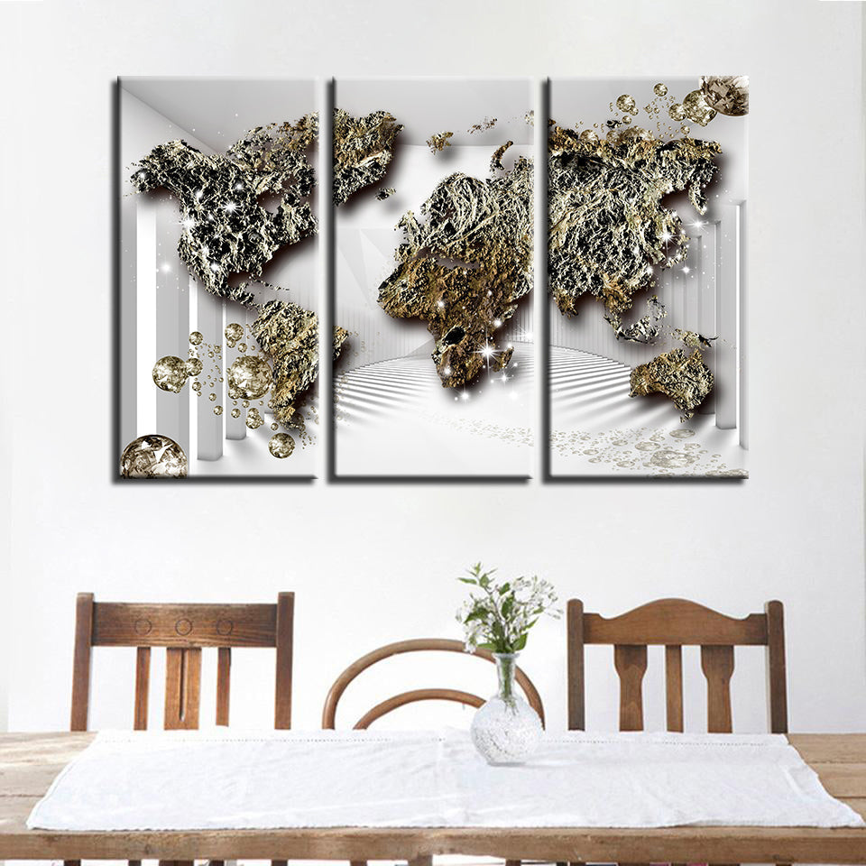 Klassische Alte Rustikale Weltkarte-Canvas Wandkunst Gemälde