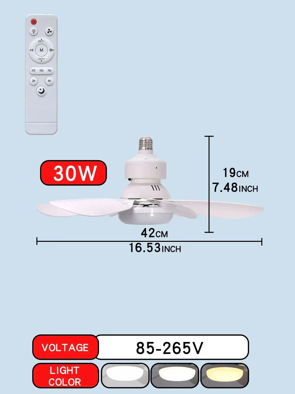 Deckenventilator LED mit Fernbedienung und dimmbaren Licht | Brehn