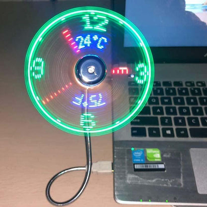 USB Ventilator mit LED-Uhrbeleuchtung | Brehn