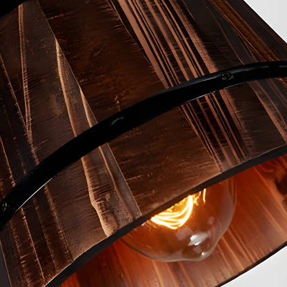 Brehn | BucketGlow Pendelleuchte - Holz Eimer Pendellampe für eine gemütliche Bar