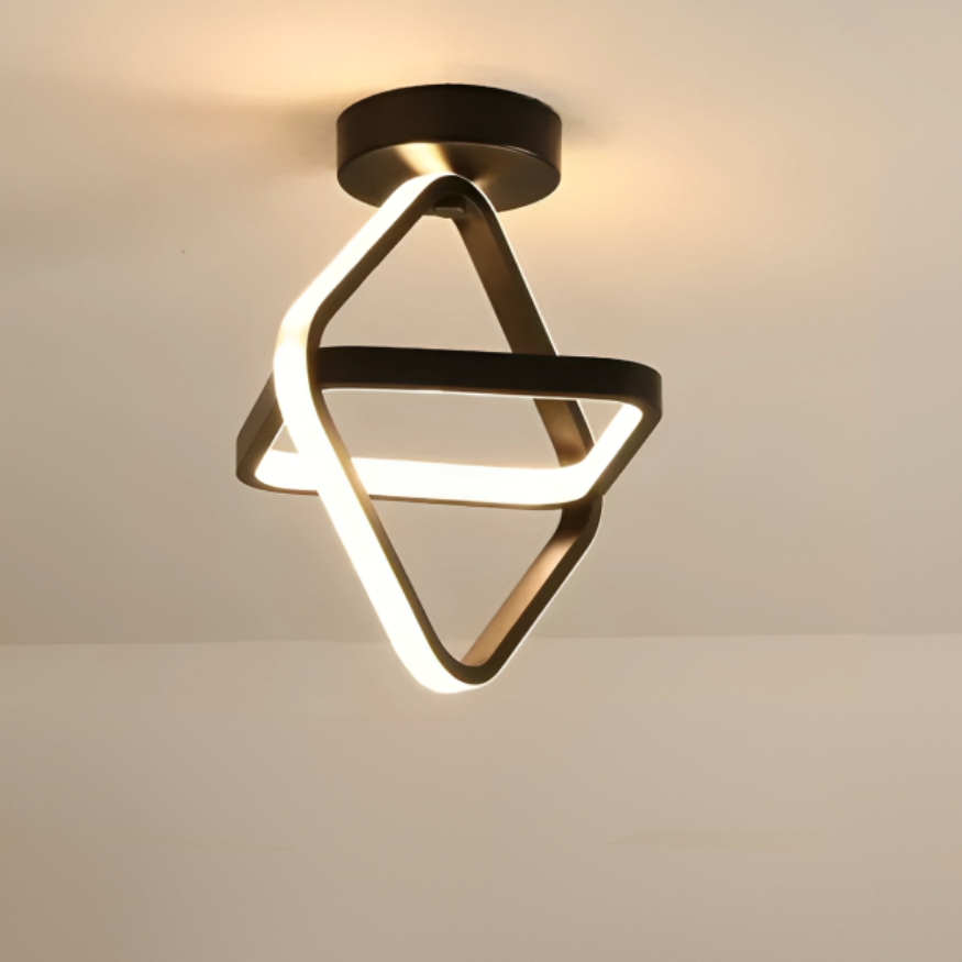 Moderne LED-Deckenleuchte 18 W | Kreatives Design mit 2 Ringen | Energieeffiziente Beleuchtung für Wohnzimmer & Büro 24 cm