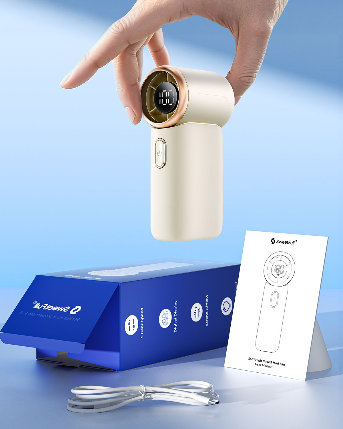 Tragbarer Handheld Turbo Ventilator, Hochgeschwindigkeits Mini Ventilator | Brehn