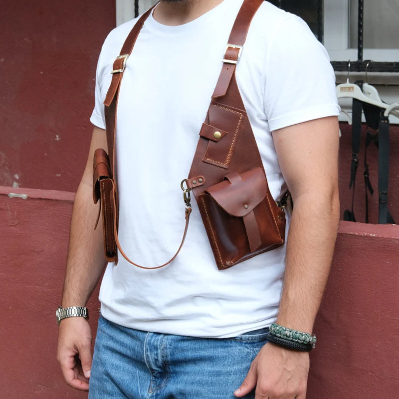 Mittelalterliche Steampunk-Umhängetasche mit Retro-Riemen | Brehn