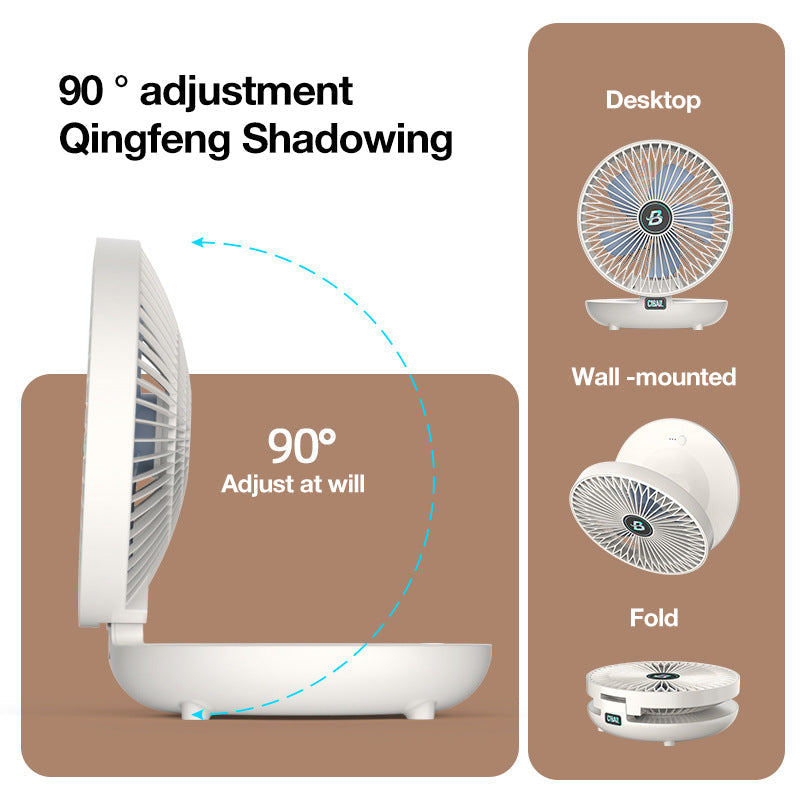 Tragbarer Mini-Desktop-Ventilator, USB-aufladbarer verstellbarer Wandventilator | Brehn