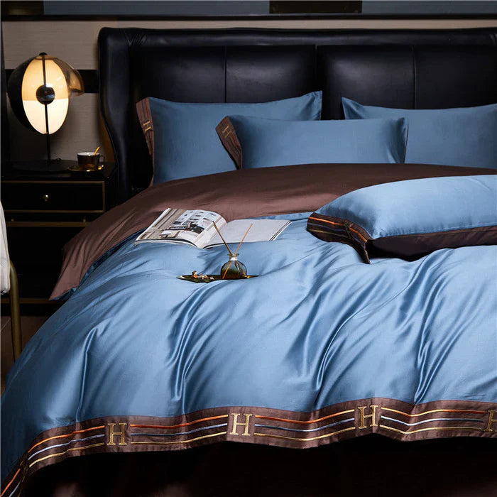 Satin Baumwolle Bestickte Bettwäsche Set - Luxora | Brehn