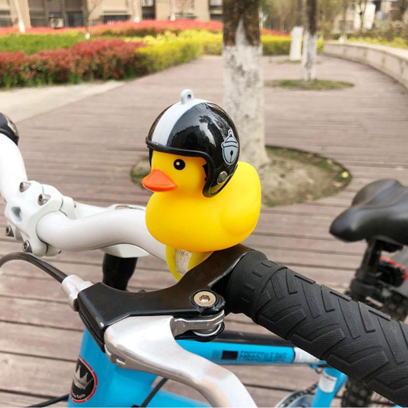 Kleine gelbe Fahrradklingel in Entenform
