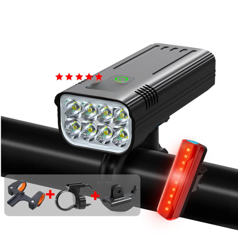 5000 Lumen USB-wiederaufladbare Fahrradlampe mit Halterungen