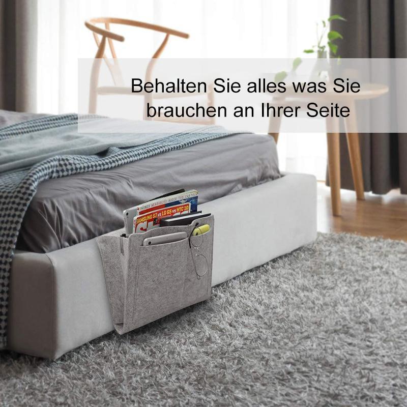 Brehn | Filz Bettaufhänger Organizer Tasche für Bett Sofa Schreibtisch