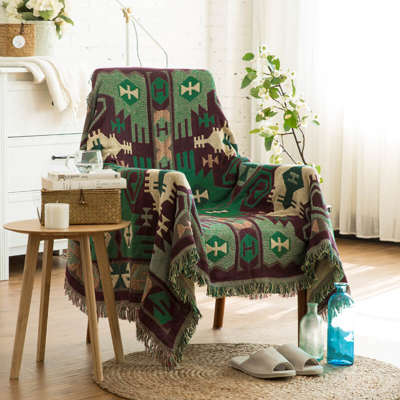 Bohemian Strickwurfdecken für Sofa Dekor