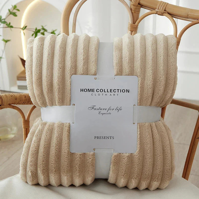 Brehn | Breite gestreifte Flanellfleece-Decke - CozyStripe
