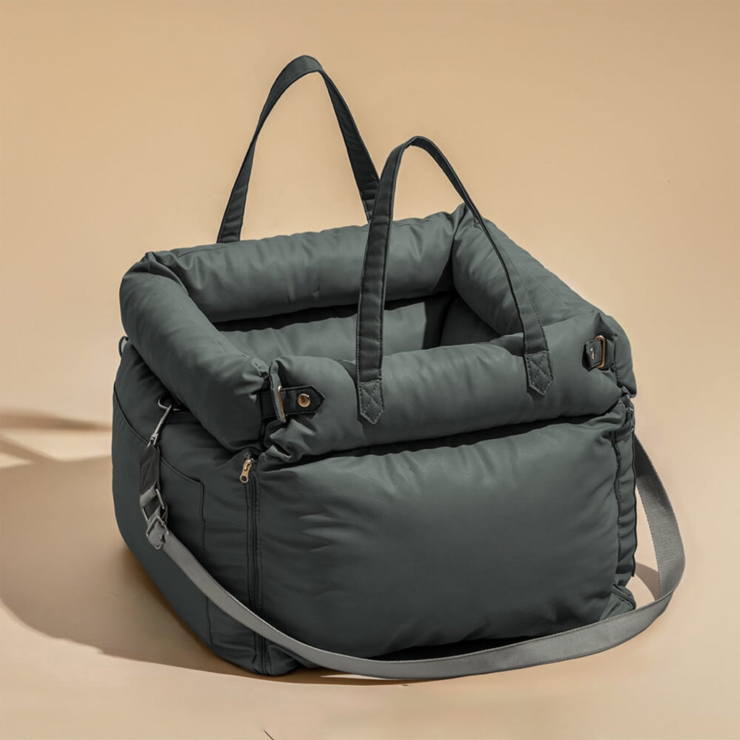 Faux-Leder Hunde Booster Bett – Stylisch, Sicher und Bequem | Brehn
