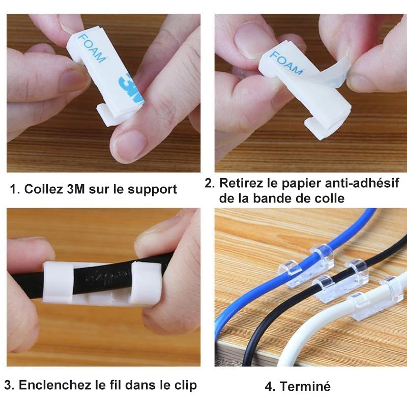 Selbstklebende Draht-/Kabelclips aus Kunststoff | Brehn