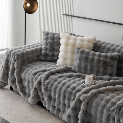 Luxe Ripple Faux Fur Sofa Cover - Modern, Stylisch & Langlebig Sofa Schutz | Brehn