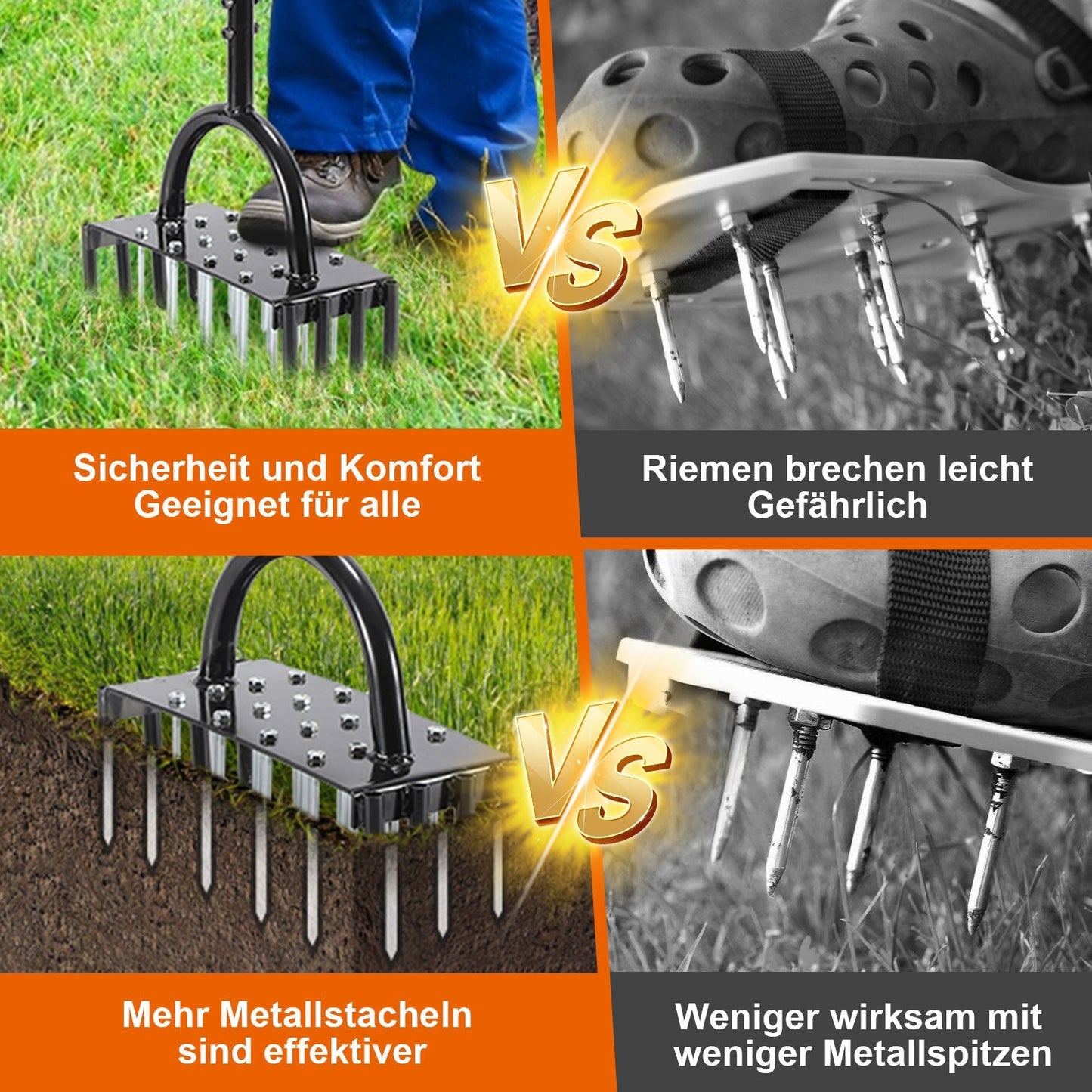 Rasenlüfter Aerifizierer Vertikutierer für verdichtete Böden | Brehn
