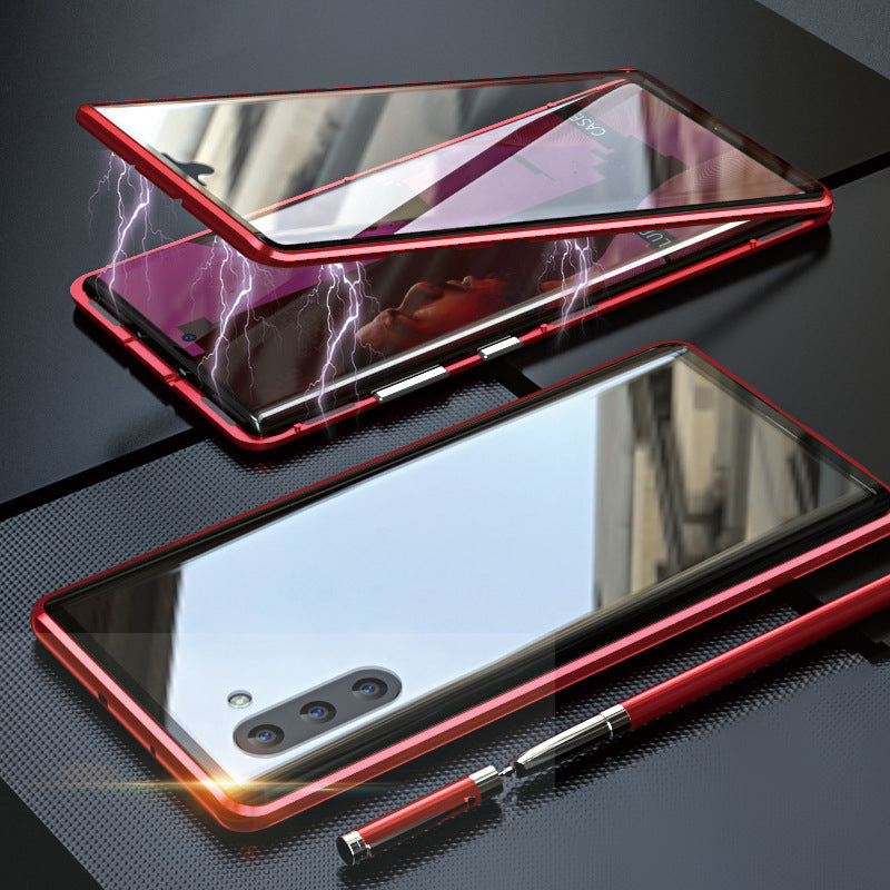 Magnetische, doppelseitige Handyhülle aus gehärtetem Glas für Samsung und iPhone