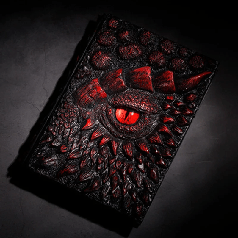 Brehn | Drachenauge 3D Prägung Journal - Handgefertigtes Harz Graviertes Notizbuch