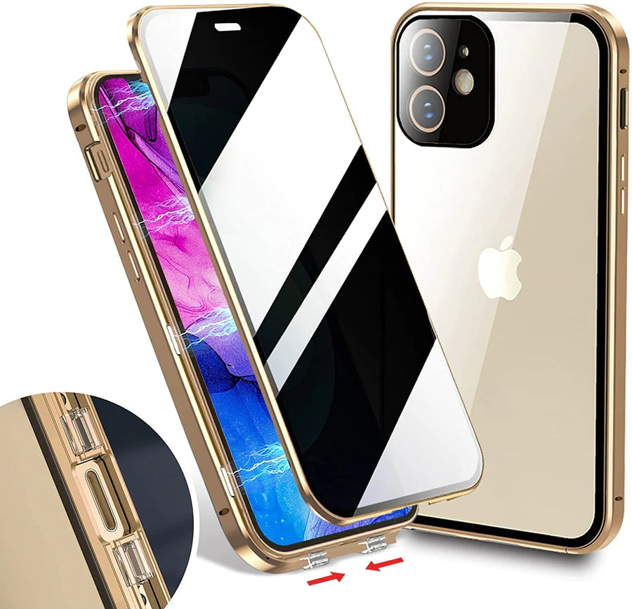 Brehn | Magnetisches gehärtetes Glas doppelseitig geeignet für iPhone