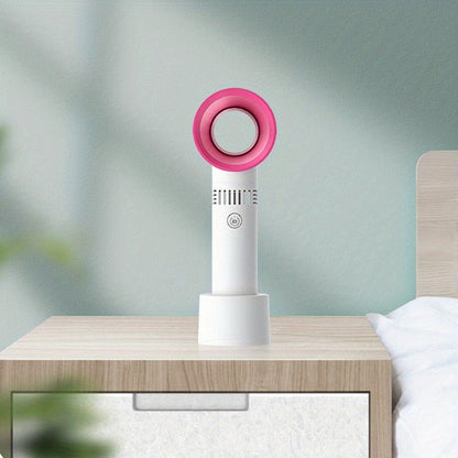 1 Stück USB wiederaufladbarer bladeless Handheld Ventilator - Tragbarer mini Tischventilator mit 3 Geschwindigkeiten für Reisen, Camping, Büro und Raumnutzung | Brehn