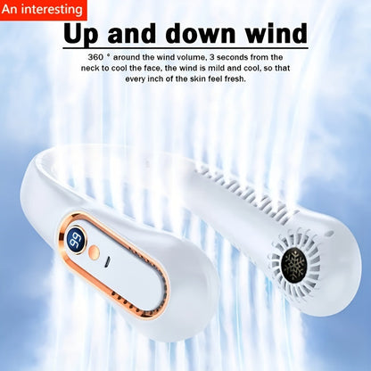 1pc Tragbarer USB-Kühler Ventilator mit 5 Geschwindigkeiten und digitaler Anzeige - Superstarke Technologie und bladeless Design für den Außenbereich | Brehn