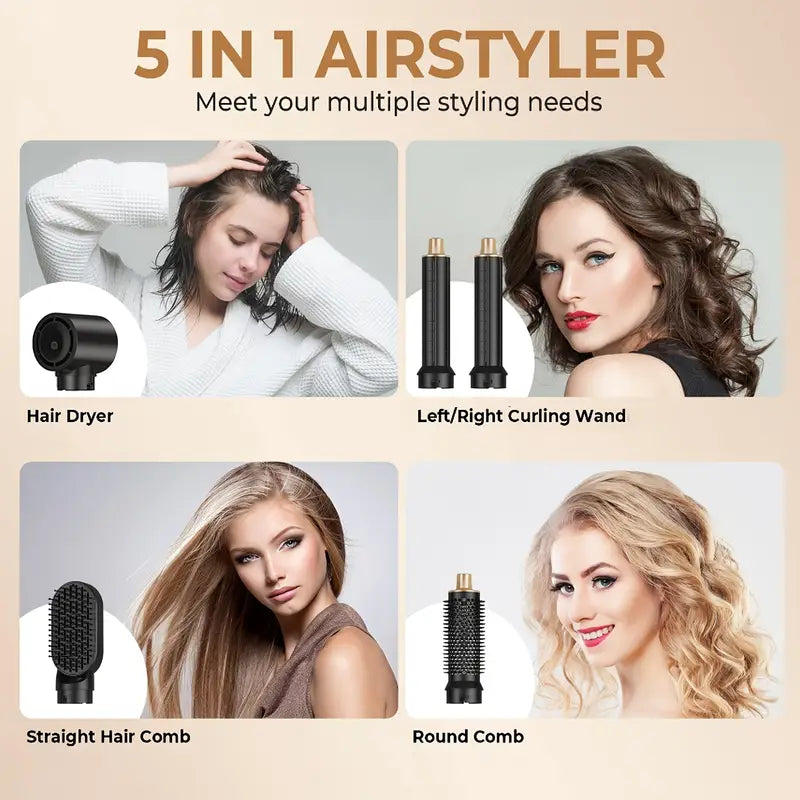 Brehn | ProStyler 5-in-1 Haistyling-Set - Fön, Lockenstab und Glätteisenbürste