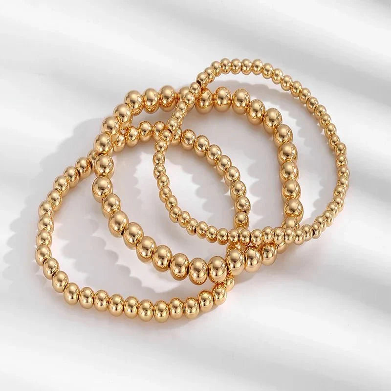 Brehn | 7-teiliges Goldperlen-Armband-Set